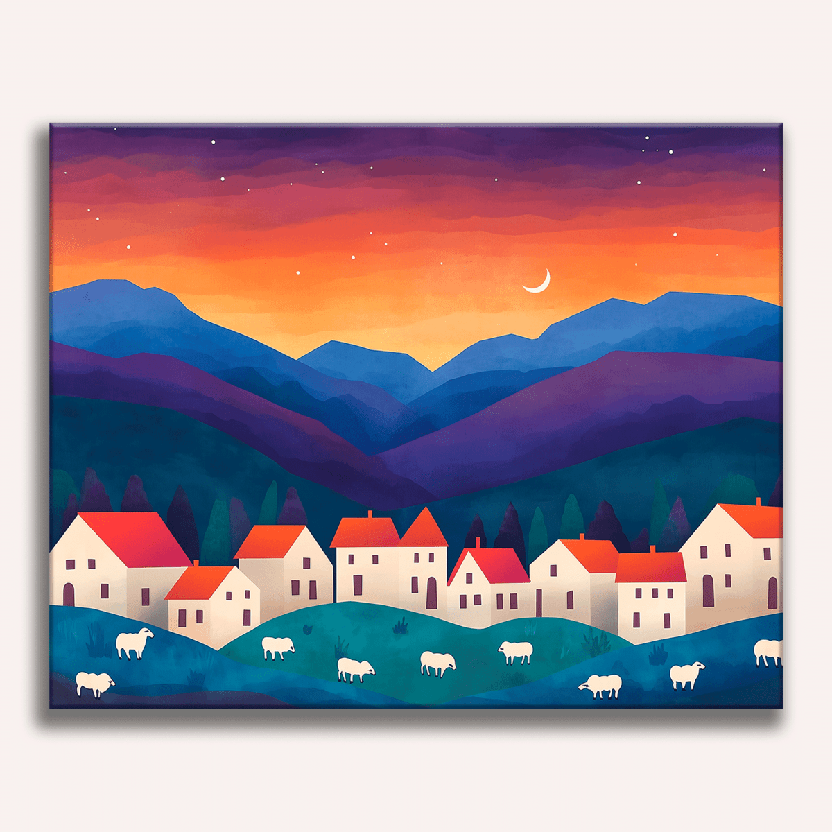 Abstrakt bergsby